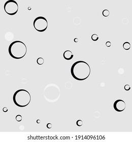 Light Metal Round Modern Style Background. White Oval Strict Aluminum Retro Minimal Modern Art Pattern. Silver Grey Black Elegant Circles Art Illustration. Calm Curves Classical Vector Background.