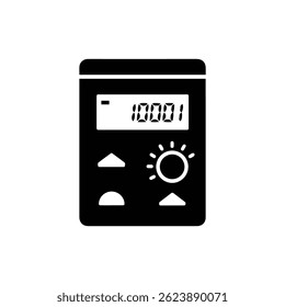 Medidor de luz Pantalla de dispositivo Icono relleno negro
