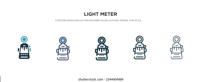 light meter icon in different style vector illustration. two colored and black light meter vector icons designed in filled, outline, line and stroke style can be used for web, mobile, ui