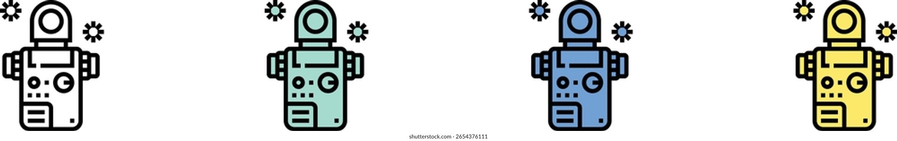 light meter icon. Outline, Green, Blue and Yellow Style Design Isolated On White Background