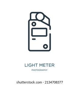 light meter thin line icon. light, cable linear icons from photography concept isolated outline sign. Vector illustration symbol element for web design and apps.