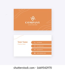 Light minimal elegant business card name template with yellow pattern