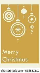 Light minimal elegant template for Greeting, Congratulations, Invitations. Stylish gold and white decorations. Merry Christmas and Happy New Year concept. Place for your text.