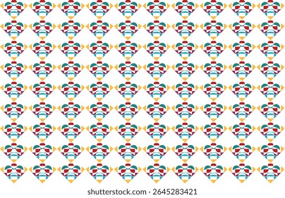 A light and minimal seamless pattern created from colorful vector shapes, suitable for wallpaper, packaging, and stationery design.