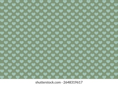 Light Mint Sage Heart Pattern – Seamless Vector on Herbal Green Background