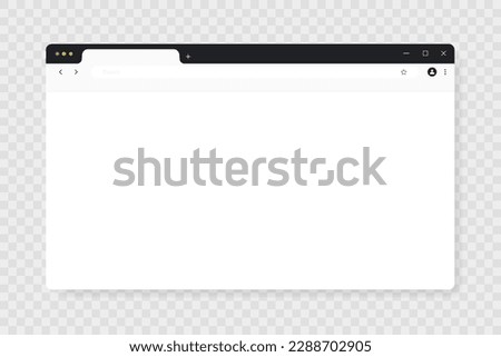 Light mode browser window mockup minimal UI frame vector