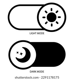 Light mode and dark mode buttons icon vector design. Eps 10 vector illustration.