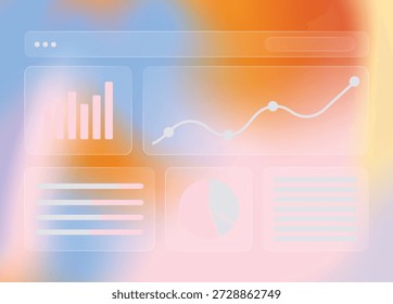 Light Mode Glass Dashboard UI with Soft Glass Effect Panels and Abstract Layout