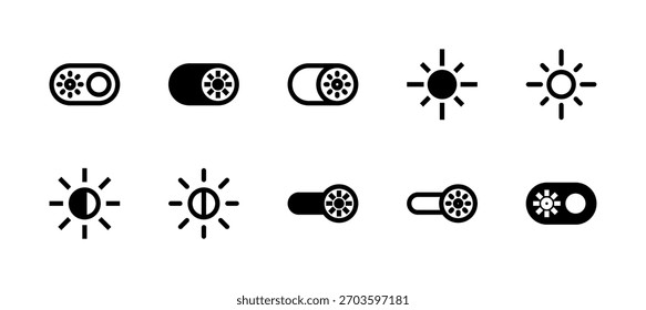Light Mode Icon Set Line and Solid style for Theme Setting