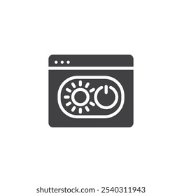 Light mode interface vector icon. filled flat sign for mobile concept and web design. Browser Light Mode glyph icon. Symbol, logo illustration. Vector graphics