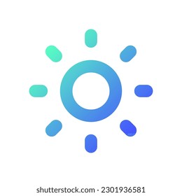 Light mode pixel perfect gradient linear ui icon. Daytime theme. Adjust screen brightness. Line color user interface symbol. Modern style pictogram. Vector isolated outline illustration