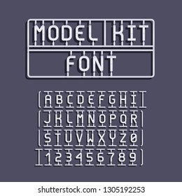 Light Model Kit Font. Letters and Numbers