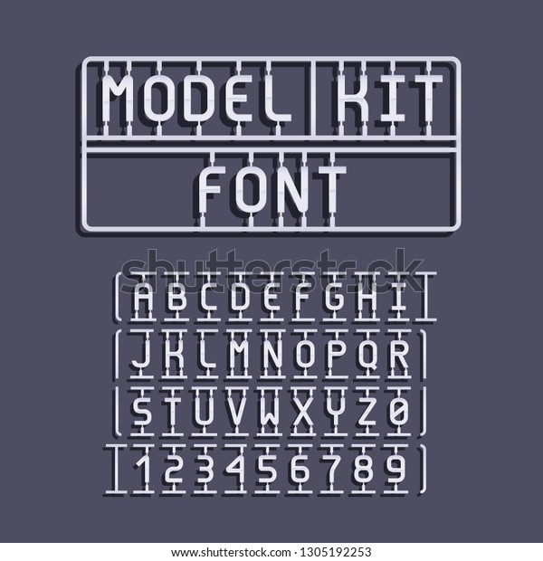 Light Model Kit Font.\
Letters and Numbers