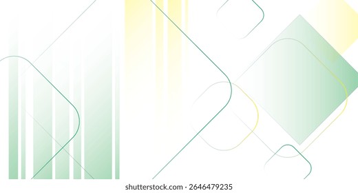 Light, Modern Abstract Design With Soft Green, Yellow, and Geometric Elements. Minimal Digital Style Ideal for Presentations, Tech, or Branding Projects.