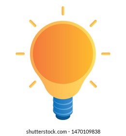 Light modern bulb icon. Isometric of light modern bulb vector icon for web design isolated on white background