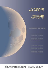 Light moon on the blue sky.