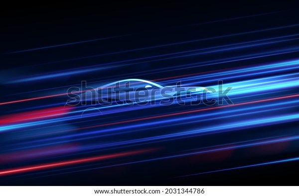 light motion\
background with car\
silhouette