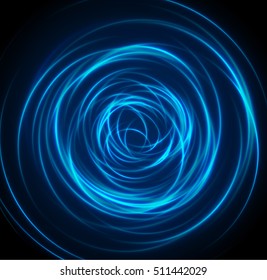 Light Motion Circles. Swirl Trail Effect. Abstract Rings with Slow Shutter Speed Effect. Abstract Light Painting Vector Illustration.