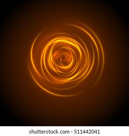 Light Motion Circles. Swirl Trail Effect. Abstract Rings with Slow Shutter Speed Effect. Abstract Light Painting Vector Illustration.