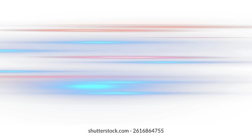 Light motion effect for banners. Blue lines. Speed ​​effect on blue background. Light, speed and motion lines on white background
