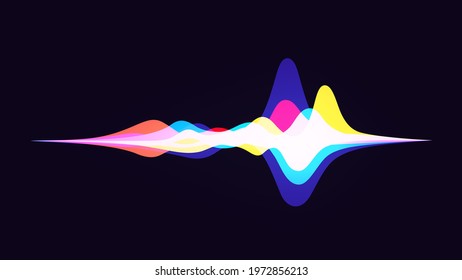 Light motion, sound wave. Abstract radio pulse vector background