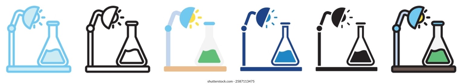 Light multi style, mini illustration icon. outline, flat, glyph, line color, UI, UX, app and web, digital or print. For education, research, chemistry.