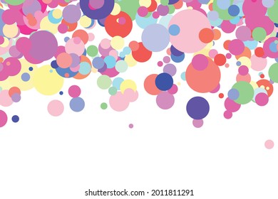 Light multicolor background, colorful vector texture with circles. Splash effect banner. Glitter dotted abstract illustration with blurred drops of rain. Pattern for web page, banner. Copy space.