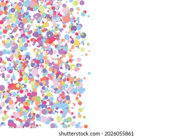 Fondo multicolor claro, textura vectorial colorida con círculos. Banner de efecto de salpicadura. Ilustración abstracta de puntos plateados brillante con gotas borrosas de lluvia. Patrón de página web, fondo de pantalla, afiche.