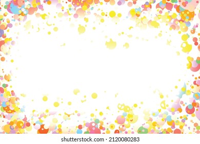 Light multicolor background, colorful vector texture with circles. Splash effect banner. Abstract illustration with blurred drops of rain. Frame for web page, banner, poster, card. Copy space.
