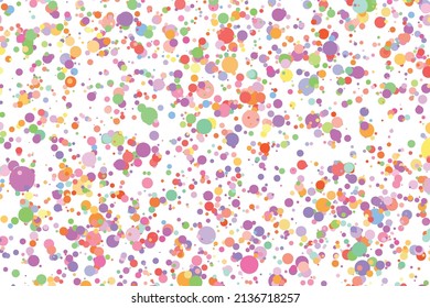 Fondo multicolor claro, textura vectorial colorida con círculos. Banner de efecto de salpicadura. Ilustración abstracta de puntos plateados brillante con gotas borrosas de lluvia. Patrón para página web, banner, afiche, tarjeta.