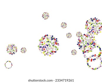 Light multicolor background, colorful vector texture with circles.  Pattern for web page, banner,poster, card. Blurred bubbles on abstract background with colorful gradient. 