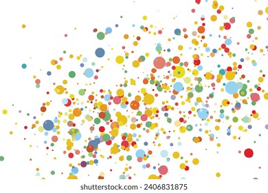 Fondo multicolor claro, textura vectorial colorida con círculos. Banner de efecto de salpicadura. Ilustración abstracta de puntos plateados brillante con gotas borrosas de lluvia. Patrón para página web, banner, afiche, tarjeta.