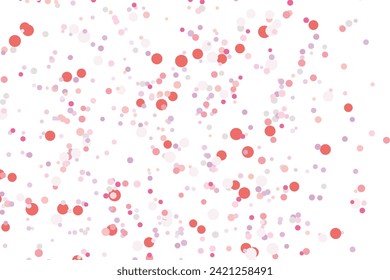 Fondo multicolor claro, textura vectorial colorida con círculos. Banner de efecto de salpicadura. Ilustración abstracta de puntos plateados brillante con gotas borrosas de lluvia. Patrón para página web, banner, afiche, tarjeta.