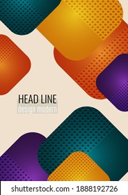 Light multicolor background with round squares. Abstract background for your design. Modern vector illustration.