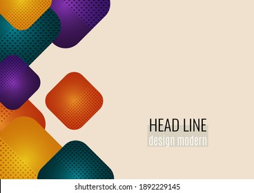 Light multicolor background with round squares. Abstract background for your design. Modern vector illustration.