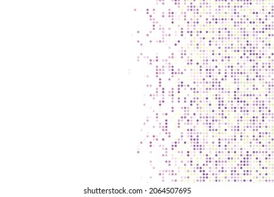 Light multicolor dotted background, colorful vector texture with circles. Glitter abstract illustration with blurred drops of rain. Pattern for ads, web page, wallpaper, poster, banner. Copy space.