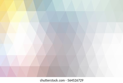 Light Multicolor Low poly crystal background. Polygon design pattern. Low poly vector illustration, low polygon background.