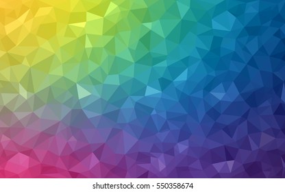 Light  Multicolor polygonal illustration, which consist of triangles. Triangular pattern for your business design. Geometric background in Origami style with gradient. 