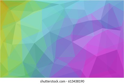 Light multicolor, rainbow, blue, green, red vector polygonal illustration, which consist of triangles. Triangular pattern for your business design. Geometric background in Origami style with gradient.