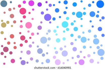 Light  multicolor, rainbow, blue, green, red vector modern geometrical circle abstract background. Dotted texture template. Geometric pattern in halftone style with gradient. 