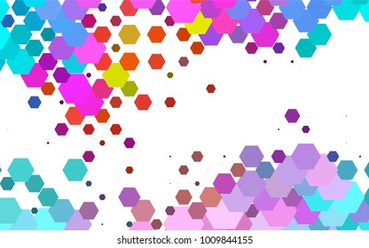 Light Multicolor, Rainbow vector abstract textured polygonal background. Brand-new blurry hexagonal design. Pattern can be used for background.