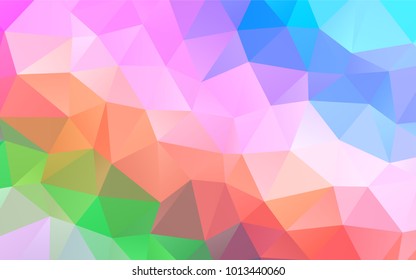 Light Multicolor, Rainbow vector abstract polygonal background. Geometric illustration in Origami style with gradient.  A completely new template for your business design.