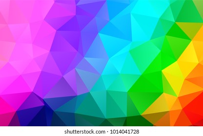 Light Multicolor, Rainbow vector abstract polygonal background. A completely new color illustration in a vague style. The elegant pattern can be used as part of a brand book.