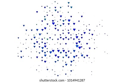 Light Multicolor, Rainbow vector abstract lovely pattern with Hearts on white background. Happy Valentine's Day Greeting Card with small hearts. Stock template for your romantic ad, leaflet, banner.