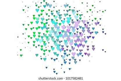 Light Multicolor, Rainbow vector abstract lovely pattern with Hearts on white background. Happy Valentine's Day Greeting Card with small hearts. Stock template for your romantic ad, leaflet, banner.