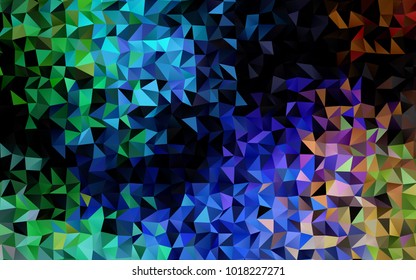 Light Multicolor, Rainbow vector abstract polygonal template. Brand-new colored illustration in blurry style with gradient. Triangular pattern for your business design.