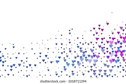 Light Multicolor, Rainbow vector abstract small hearts on white background. Template for valentine day with sweet, romantic concept. Amazing pattern for your design, banner, leaflet.