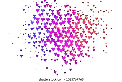 Light Multicolor, Rainbow vector abstract small hearts on white background. Template for valentine day with sweet, romantic concept. Amazing pattern for your design, banner, leaflet.