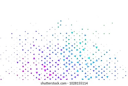 Light Multicolor, Rainbow vector abstract colorful background, which consist of triangles. Pattern with colored triangles on white background.