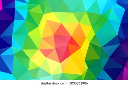 Light Multicolor, Rainbow vector abstract polygonal template. Geometric illustration in Origami style with gradient.  The completely new template can be used for your brand book.